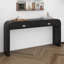 Console avec 2 grands tiroirs et poignées en métal, table d'entrée en bois-416269458