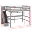 Loft Bed With Desk, Storage Shelves And Staircase-232214092