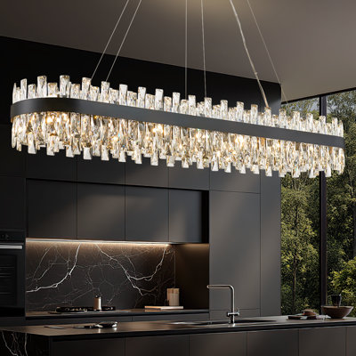 Dimmable Modern Square / Rectangle Crystals Chandelier