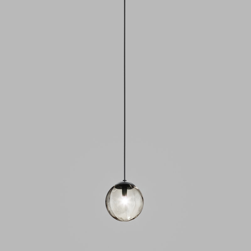 Puppet 1 - Light Pendant, 85" H x 6" W x 6" D, Smoky Transparent, Matte Black