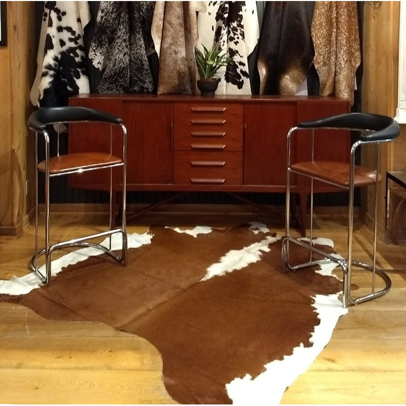 Tapis brun / blanc Biscay, Nouveauté 6 pi 6 po x 7 pi 6 po