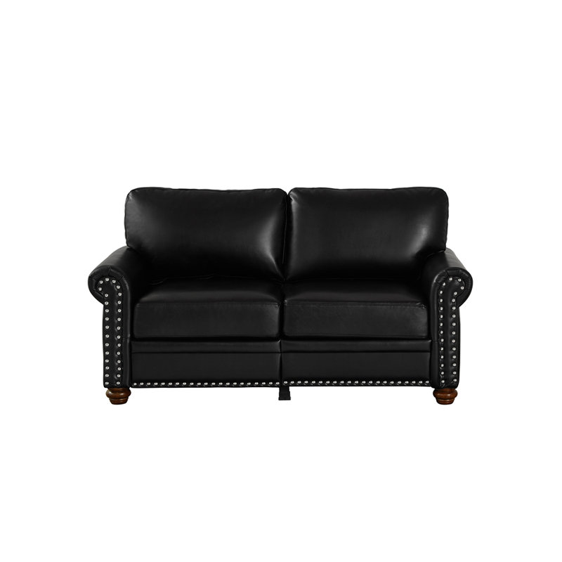 Causeuse de salon en similicuir, Noir