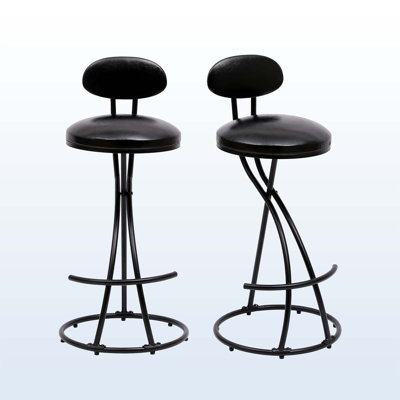 Ensemble de 2 tabourets de bar avec dossier sans accoudoirs