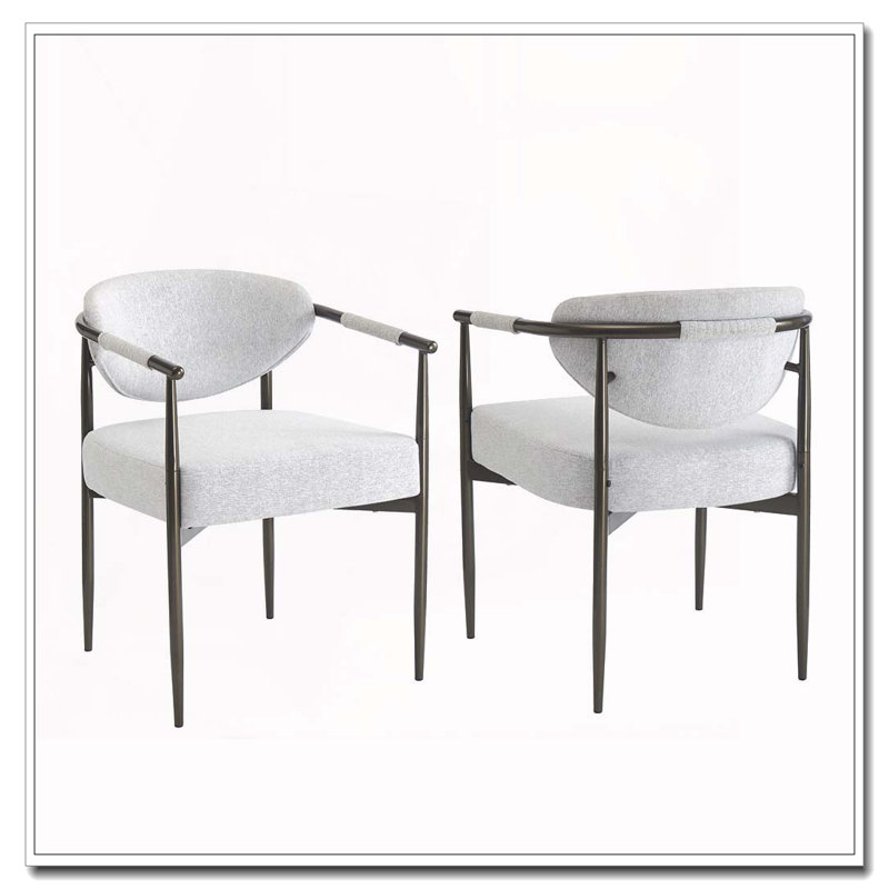 Ensemble de chaises de salle à manger moderne, Beige, bronze