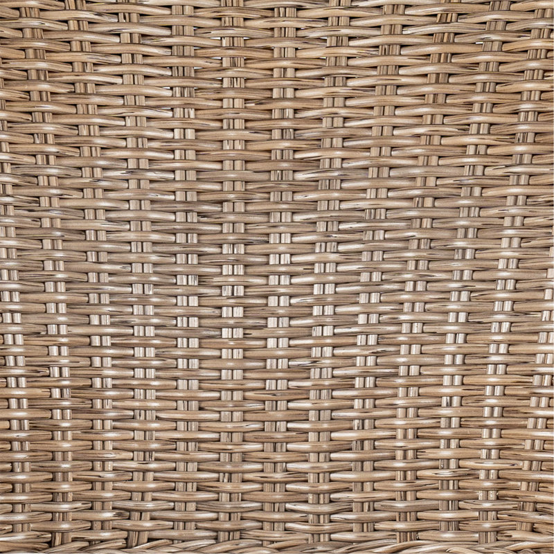 Tabouret de bar d'extérieur en bois de teck avec osier Lymington, ensemble de 2, Marron clair