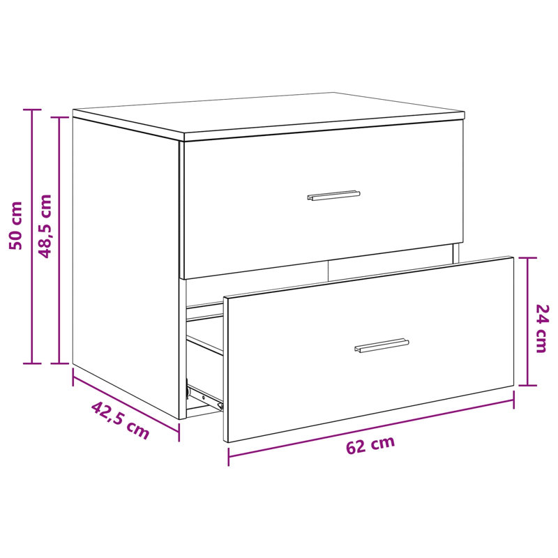 62.5cm Bathroom Vanity Base Only, Concrete Grey