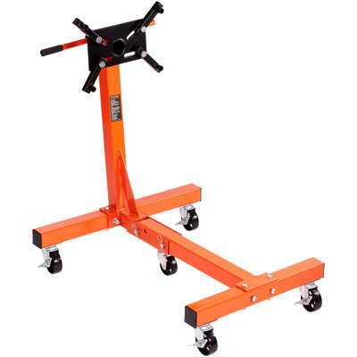 Engine Stand, 1500 Lbs (3/4 Ton) Rotating Engine Motor Stand With 360 Degree Adjustable Head, Cast Iron Folding Motor Hoist Dolly, 5-Caster, 4 Adjustable Arms, For Vehicle Maintenance
