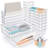  25 Piece Clear Plastic Drawer Organizer Set with Stackable Design 4 Sizes