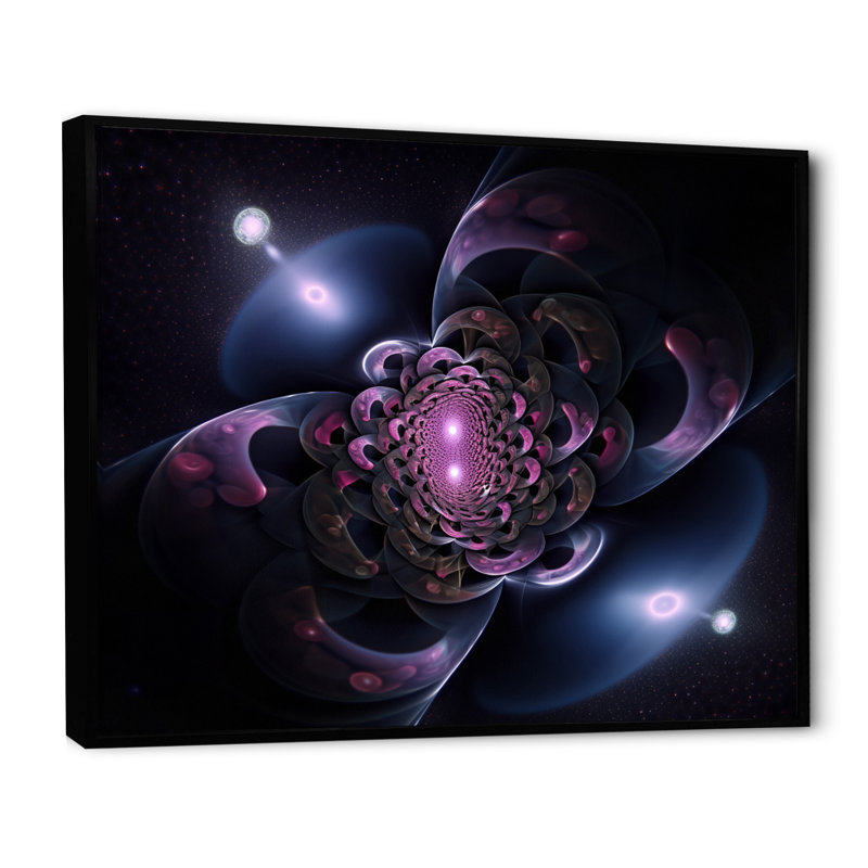 Quantum Fractal Infinity Futuristic sur toile, H 16 po x l 32 po x P 1 po, Cadre flottant noir