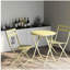 Ensemble bistro 3 pièces de table ronde pliable et chaises, jaune-2107485249