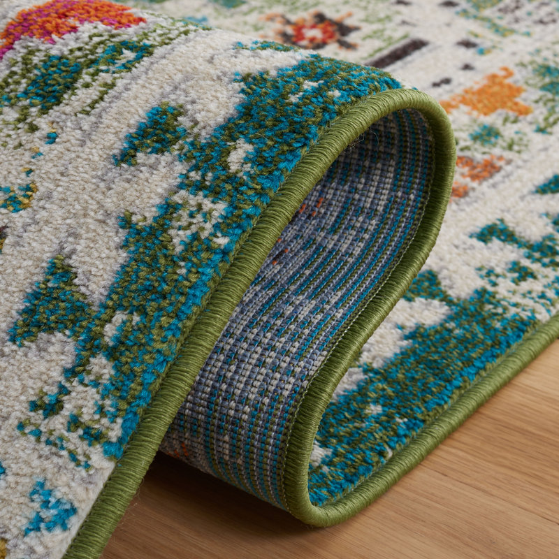 Madison Green and Beige Hand-knotted Round Area Rug