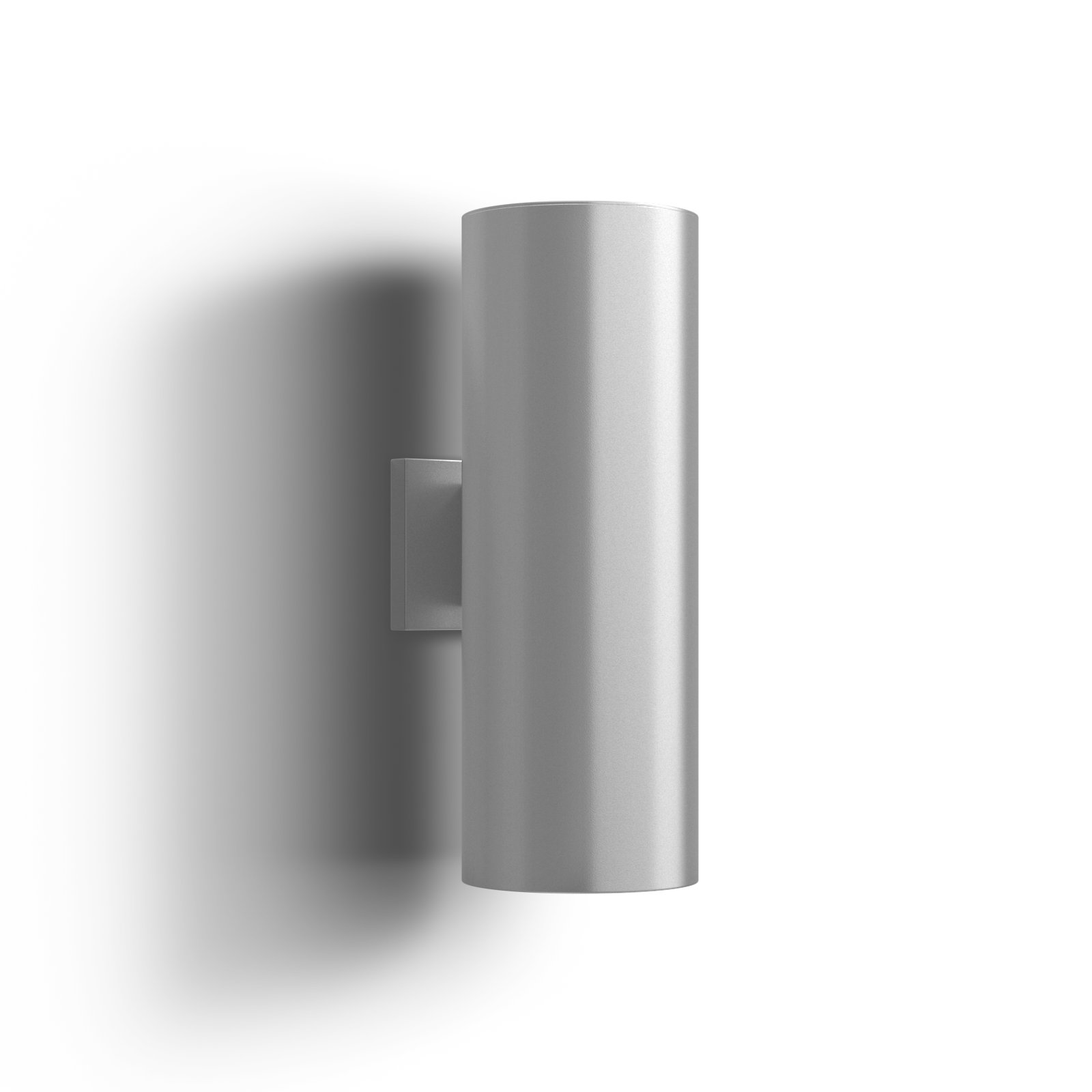 Dylan 2 Light Cylinder Outdoor Wall Light, 14.25" H x 5.13" W x 5.13" D, Silver, No