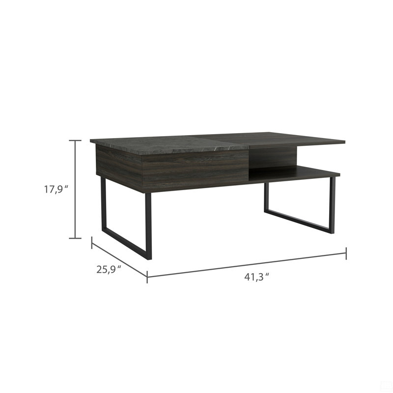 1-Shelf Lift Top Coffee Table