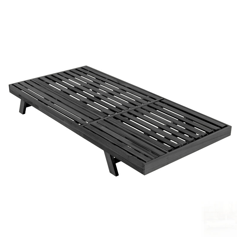 Méridienne pliable en bois d'acacia 2/3 avec dossier réglable et surface de rangement plate pour une détente en plein air