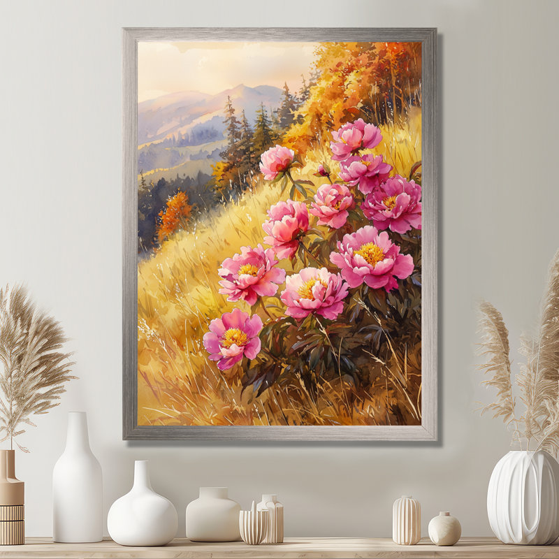Basden - Floral Canvas Wall Art, Silver, 20" H x 12" W, Reproduction encadrée d'une seule photo
