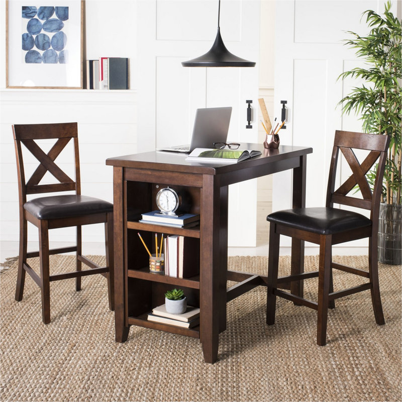 Donegal 2 - Person Solid Wood Solid Wood Top Four Leg Dining Set, Mahogany