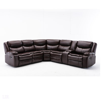 Ensemble de canapé modulaire inclinable en forme de L en cuir respirant pour un confort et une détente ultimes