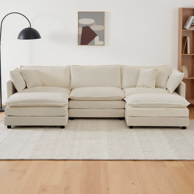 Canapé modulaire CloudHaven, Chenille beige