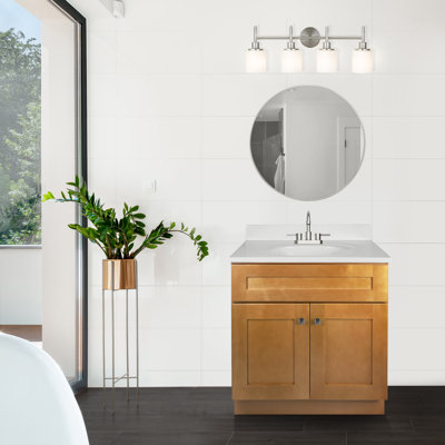 Meuble-lavabo de 31 po avec plateau Brookings, prêt à assembler