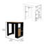 Îlot de cuisine H 36 po, trois tablettes de rangement latérales ouvertes et une armoire à pousser