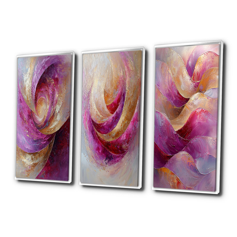 Abstrait lavande Tranquility Balance I - Collection de décorations murales à imprimé abstrait vert 3 pièces, 40" H x 60" W