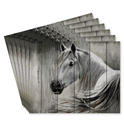 Rustic Horse Polyester Eiver Set of 6 - Home Decor