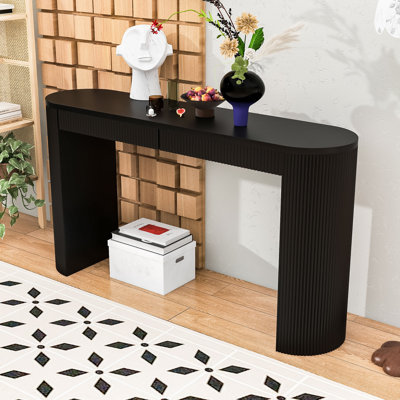 Console avec grand plateau et deux tiroirs