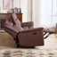 Canapé inclinable manuel en cuir véritable 85,4 po Crawley