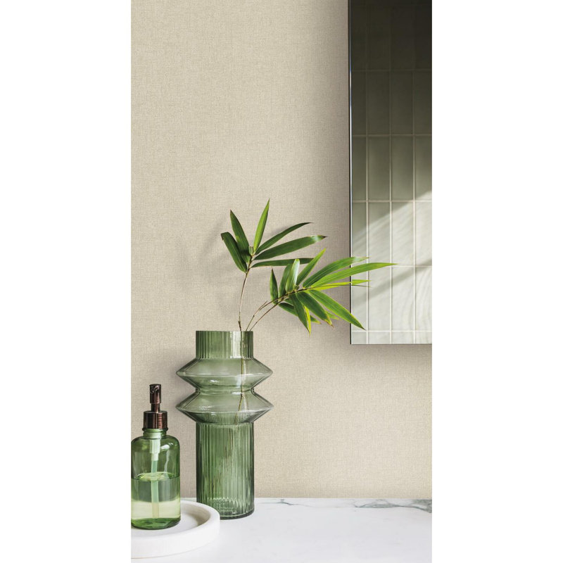 Abstract Vinyl Wallpaper Double Roll, Cream