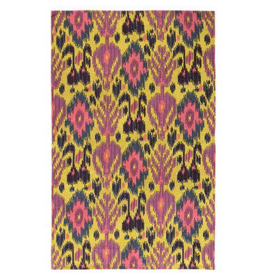 Tapis rectangulaire en laine à tissage plat