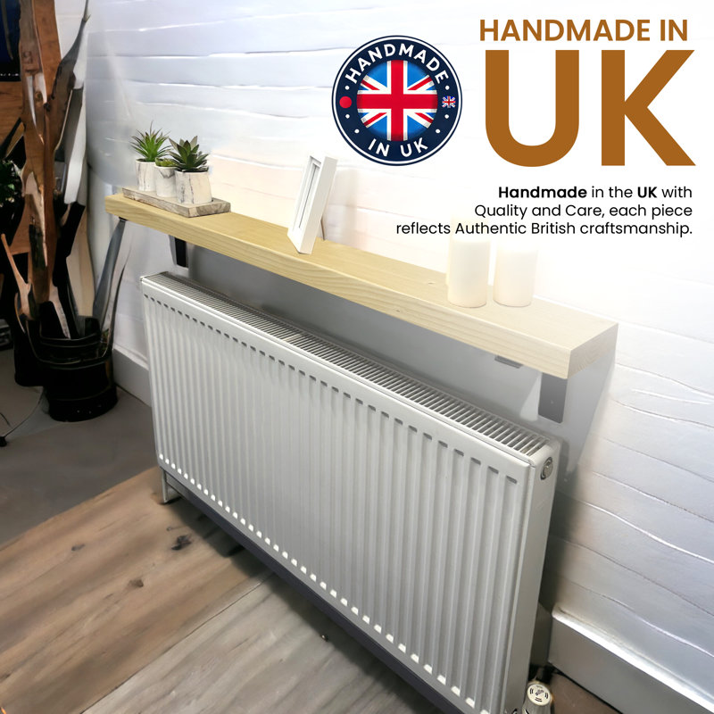 Ryesha Wood Radiator Shelf, Antique Pine, 4.5cm H x 100cm W x 14.5cm D