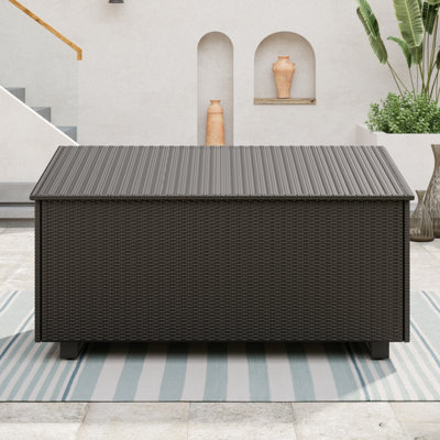 Kristiana 204 Gallon Water Resistant Wicker Deck Box