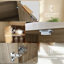 Buffet en rotin, armoire de rangement de style campagnard avec tablette réglable