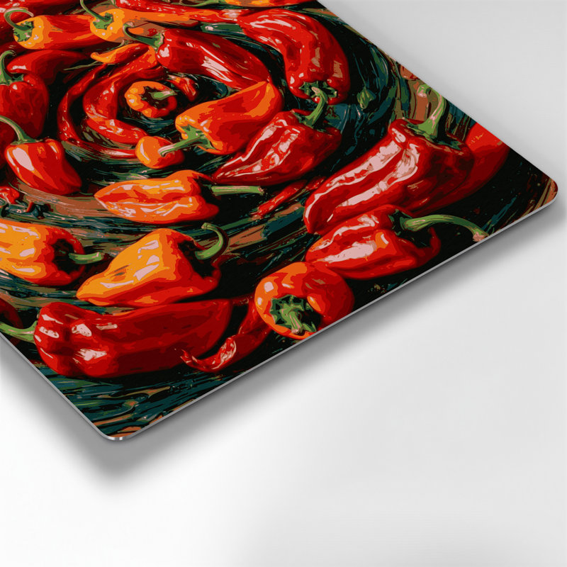 Vegetables Hot Pepper Cayenne Brown Metal Wall Art, 12" H x 12" W