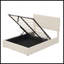 Lit plateforme tapissier double avec système de rangement hydraulique - beige-110143571