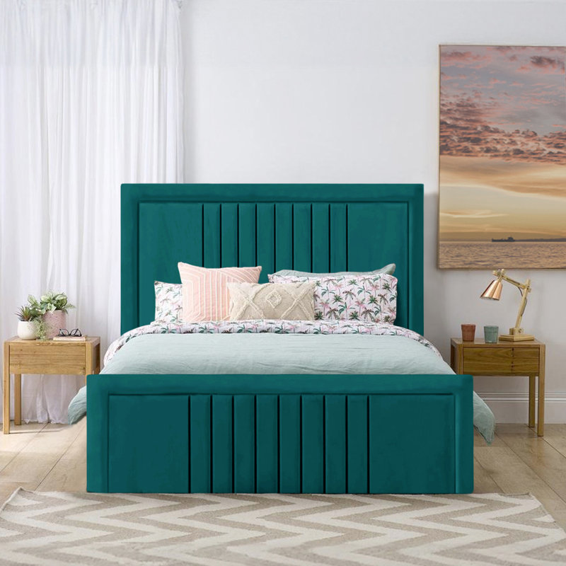 Niels Upholstered Ottoman Storage Bed, Double (4'6), Mallard