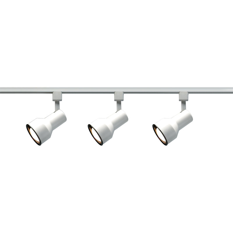 White Adjustable 3-Light Step Cylinder Track Lighting Kit