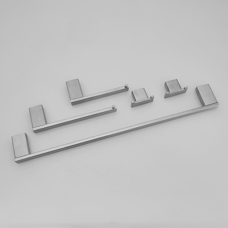 5 Piece Bathroom Hardware Set Stainless Steel Bathroom Accessories Kit Wall Mounted Towel Bar Bathroom Hardware Set