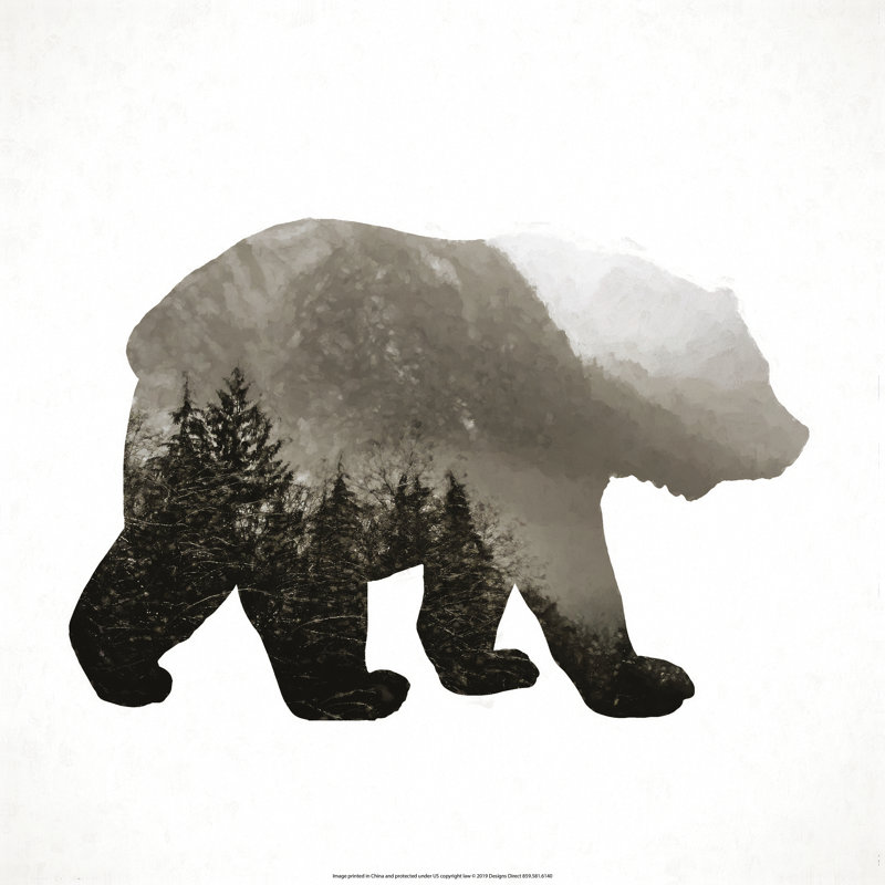 Forest Bear - Wrapped Canvas Print, 30cm H x 30cm W x 3.8cm D