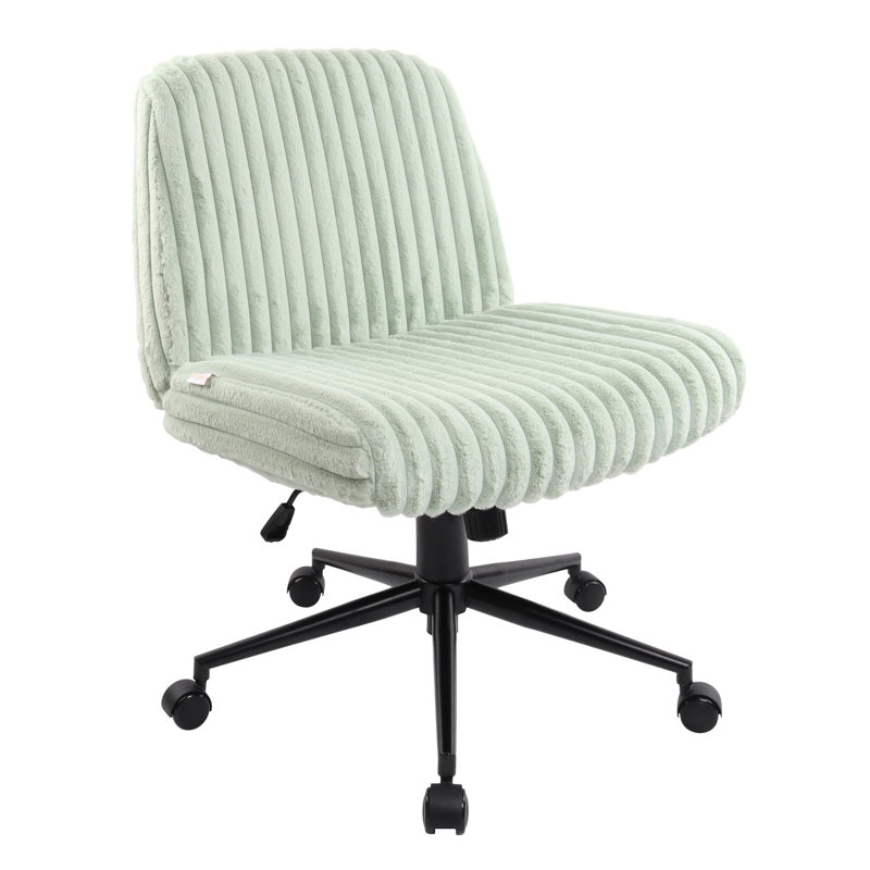Fauteuil de jeu pivotant en fausse fourrure vert et noir