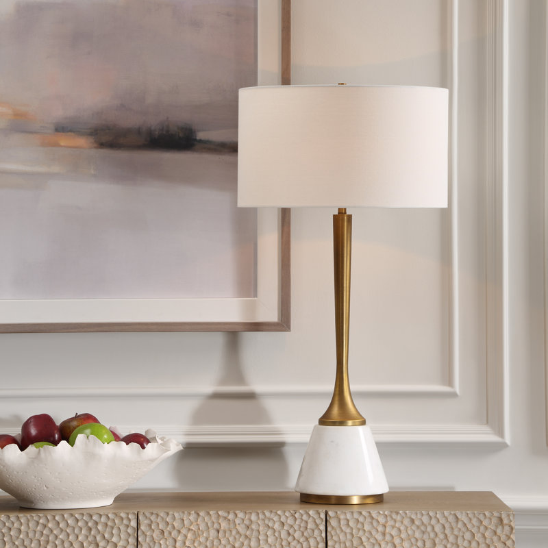 Pizanie White Marble Table Lamp