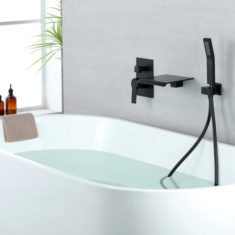 Robinet de baignoire et de douche avec valve brute, Noir