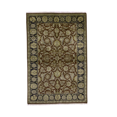 Hand-Knotted High-Quality Red and Black Area Rug