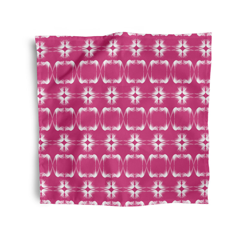 Barbuda Polyester Geometric Square Napkin, Pink