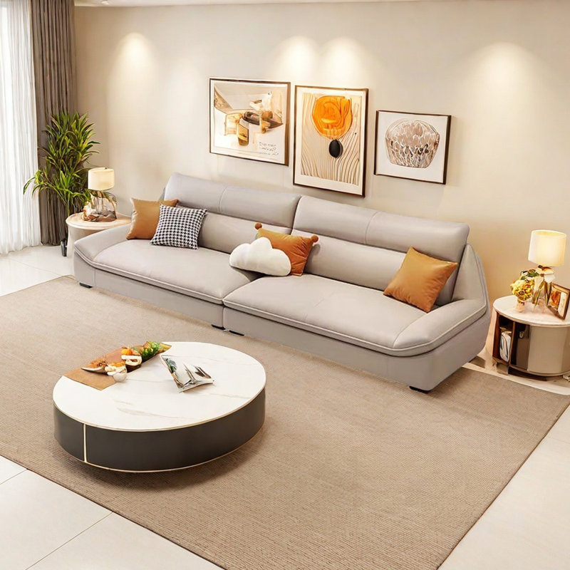 Modern comfortable in-line sofa, 3, 34.64" H x 82.67" W x 37.4" D
