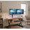  46 in. Beige Height Adjustable Corner Standing Desk Converter Dual Monitor Riser with Gas Spring Assist System
