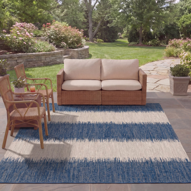 Tapis d'intérieur / extérieur à motif abstrait Boca Performance, Rectangle 8 pi x 11 pi