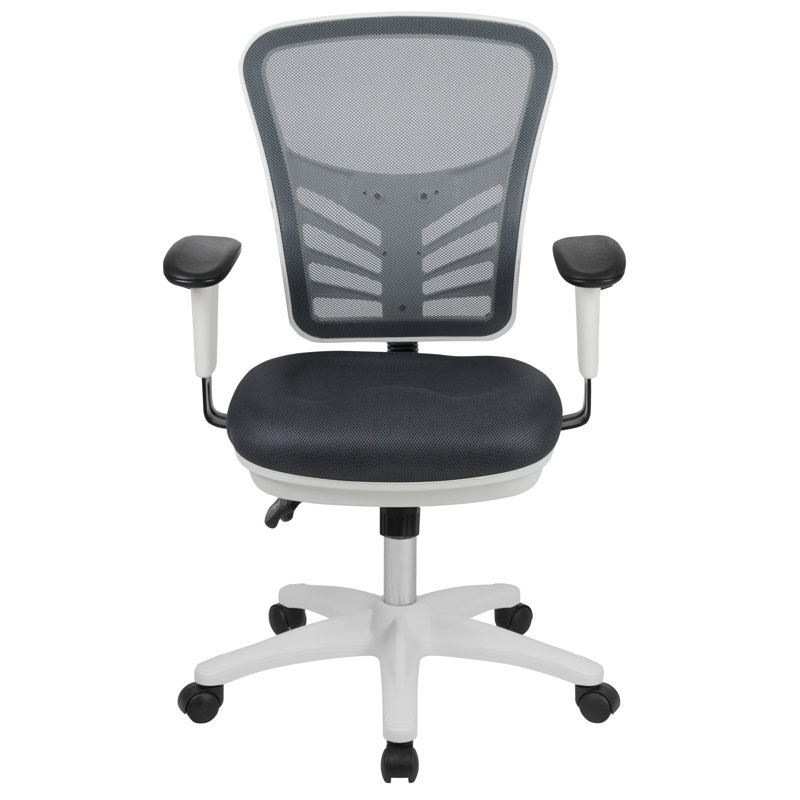 Mid-Back Mesh Multifunction Executive Swivel Ergonomic Office Chair with Adjustable Arms, Dark Grey
