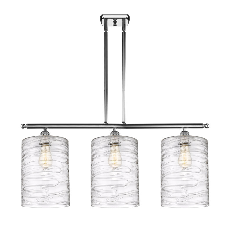 Luminaire suspendu tambour 3 lumières Dublin, Tourbillon déco, Chrome poli