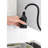 Matte Black Kitchen Faucet With Pull-Down , Stainless Steel, Single Handle, 3 Water Output Modes, Pull Down Faucet, Black, Settings, Robust Build-1171484255